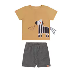 Conjunto Bebê Menino Zebra Interativo Elian Amarelo