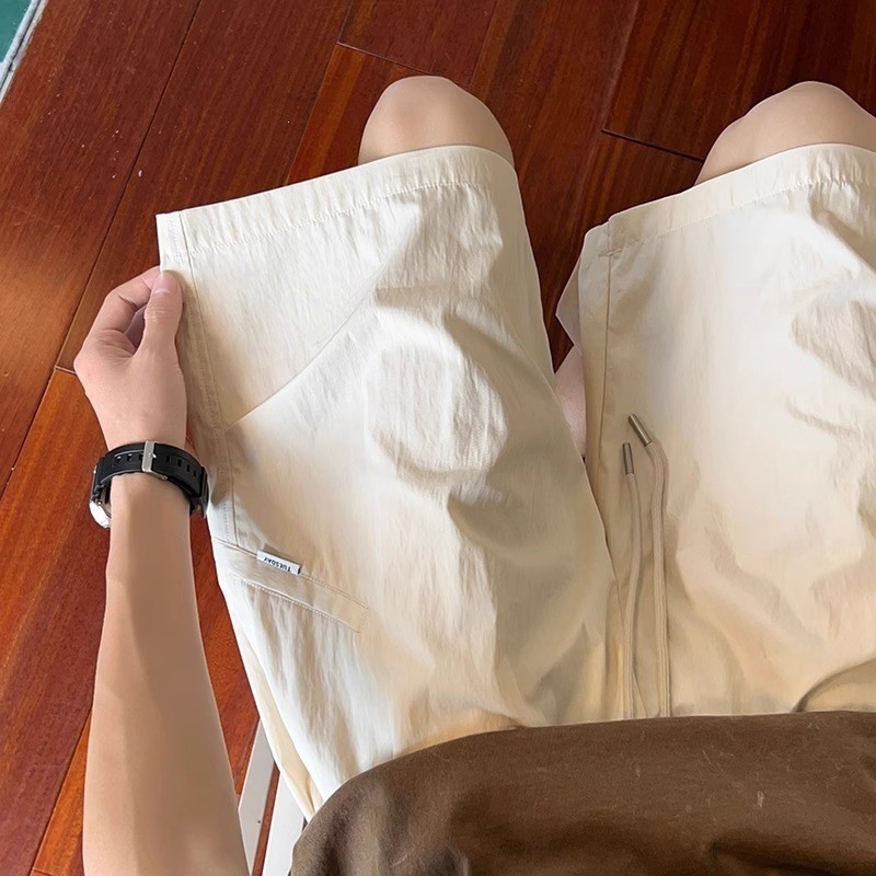 Estilo japonês de secagem rápida Shorts casuais masculino verão exterior Wear respirável na moda solto em linha reta cal