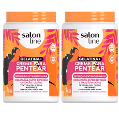 Kit Creme De Pentear Gelatina Salon Line Definição Extraordinária 1Kg - 2 Unidades