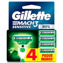 Carga para Aparelho de Barbear Gillette Mach3 Sensitive Leve 4 Pague 3