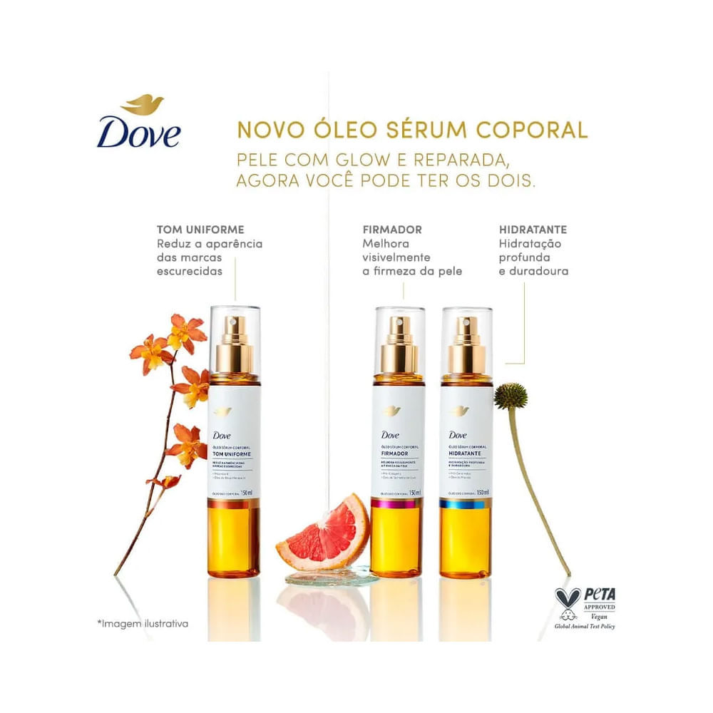 Kit Dove Sérum Hidratante Corporal Niacinamida + Uniformizador 380ml + Óleo Sérum Corporal Firmador 150ml — imagem 2 de 2