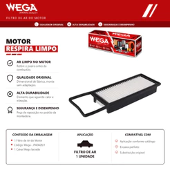 Filtro de ar do Motor HONDA FIT 1.4 2003 2004 2005 2006 2007 2008 – WEGA JFA0428/1