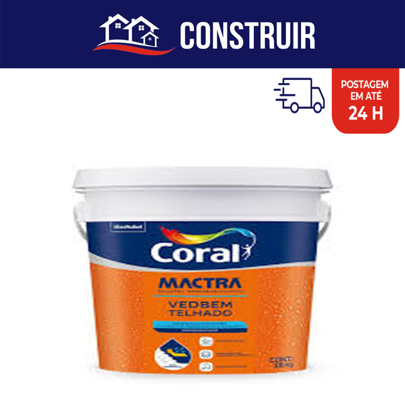 Tinta Impermeabilizante Vedbem Telhado  Parede Mactra Coral 3,6kg Branco Telha Fibrocimento Amianto