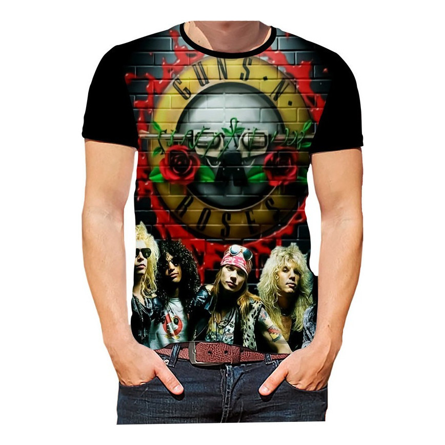 Camisa Camiseta Axl Rose Guns Rock Heavy Metal 3 HTPX