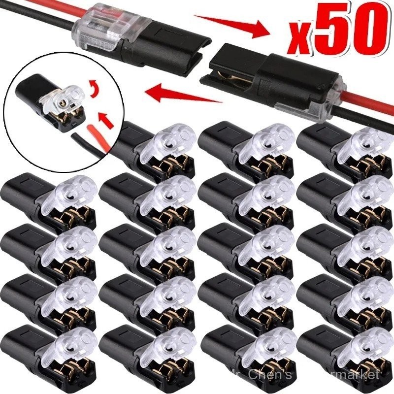 10-50pcs Conector De Fio Rápido Para Carro De 2 Pinos Elétrico À Prova D'água Automotivo Conexão De Terminal De Fita Elé em Oferta na Shopee