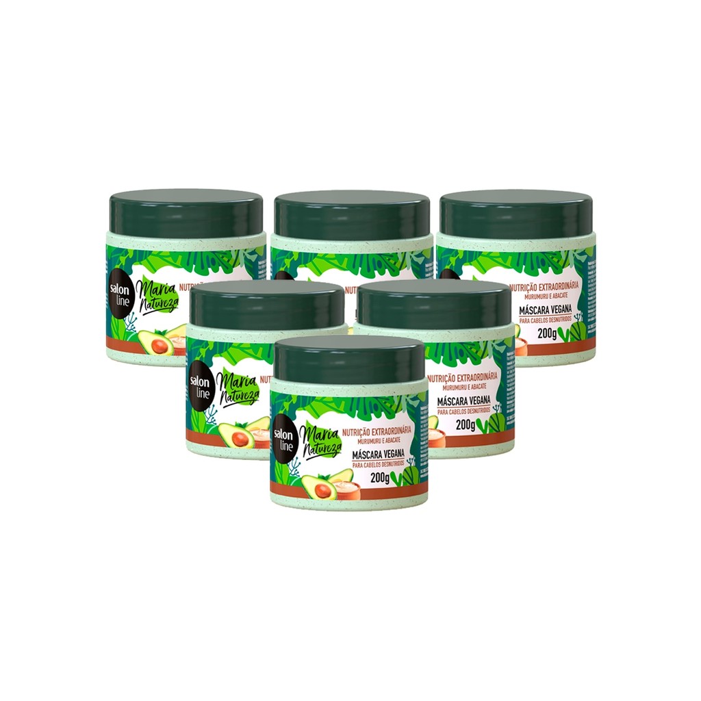 Caixa com 6 unidades de Máscara Maria Natureza Nutrição Extraordinária Salon Line 200g em Oferta na Shopee