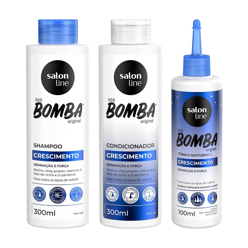 Kit tratamento básico noturno de SOS Bomba Crescimento em Oferta na Shopee