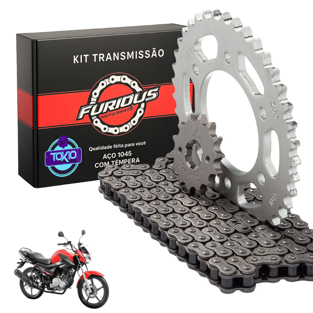 KIT RELAÇÃO YBR FACTOR 150 i 2016 A 2023 TRANSMISSAO YAMAHA em Oferta na Shopee