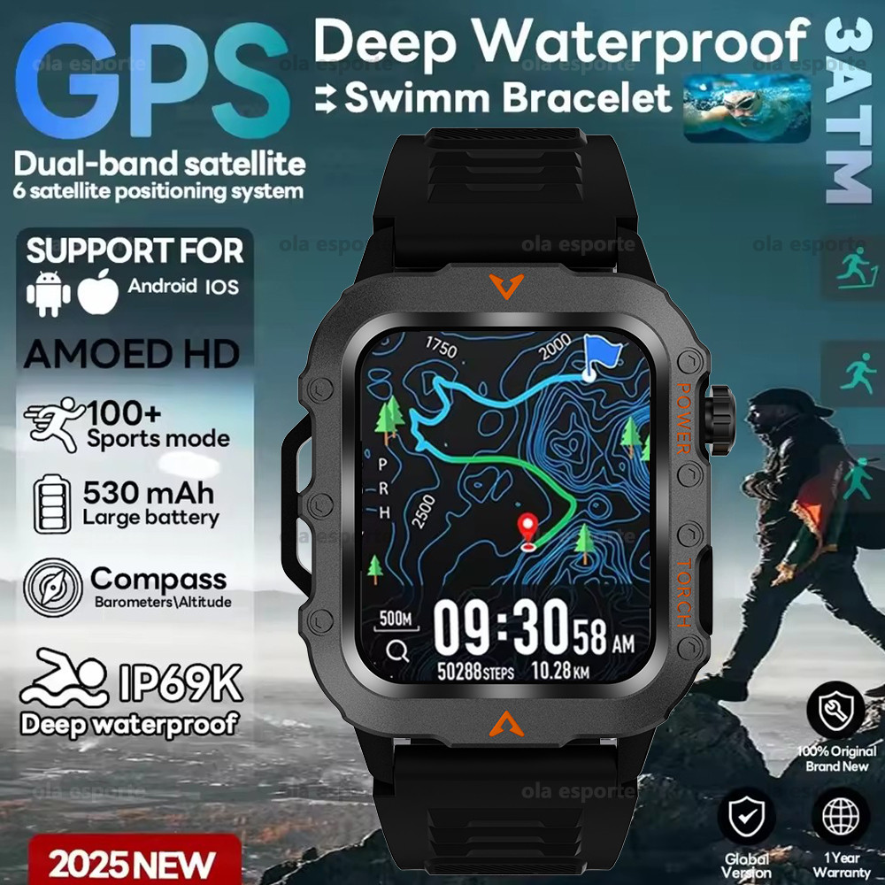 Huawei Relógio Inteligente GPS Chamada De Dente Azul À Prova Dwaterproof Água Outoor Fitness Smartwatch Tempo Freqüência
