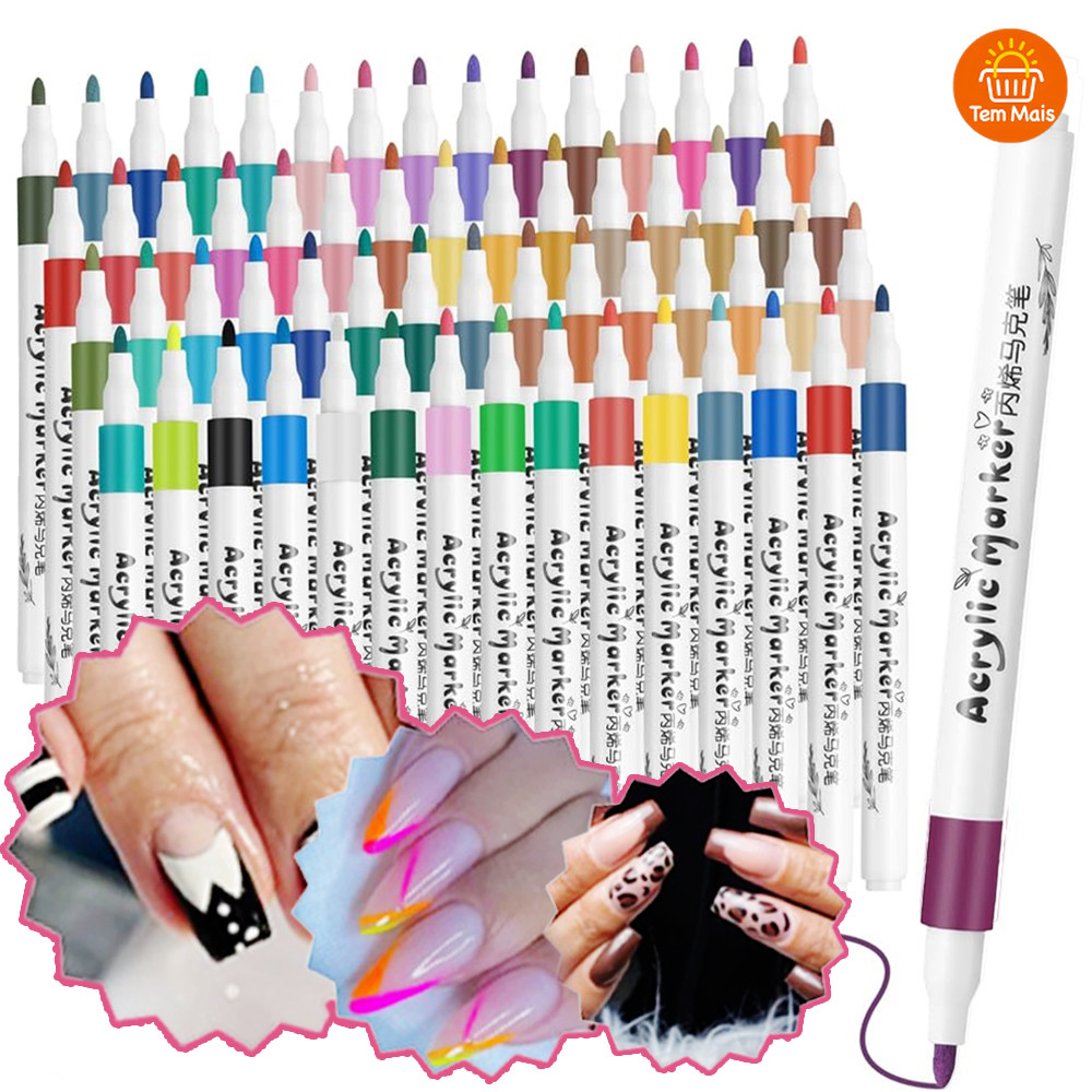 Caneta para Nail Art, Acrilico: 12/24/36/48/60 cores, perfeita para decorar unhas acrflicas