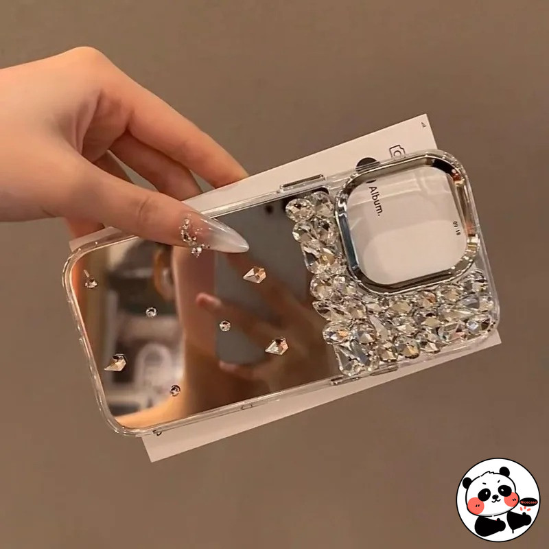 Capa Espelhada Com Strass 3D Para Motorola Moto Edge 60 50 Fusion 40 Neo Pro G22