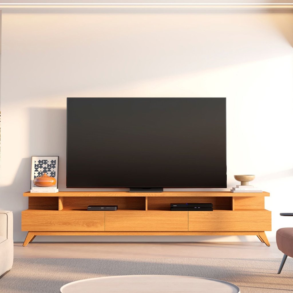 Rack para Tv até 75 Polegadas 217cm 100% MDF Yucca CabeCasa MadeiraOriginals Nature em Oferta na Shopee