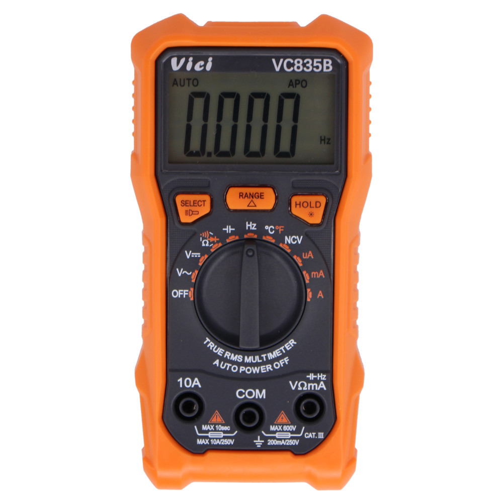 Multímetro Digital VC835B True RMS 600V 10A NCV Capacímetro Mede Resistência Temperatura Diodo Bip em Oferta na Shopee