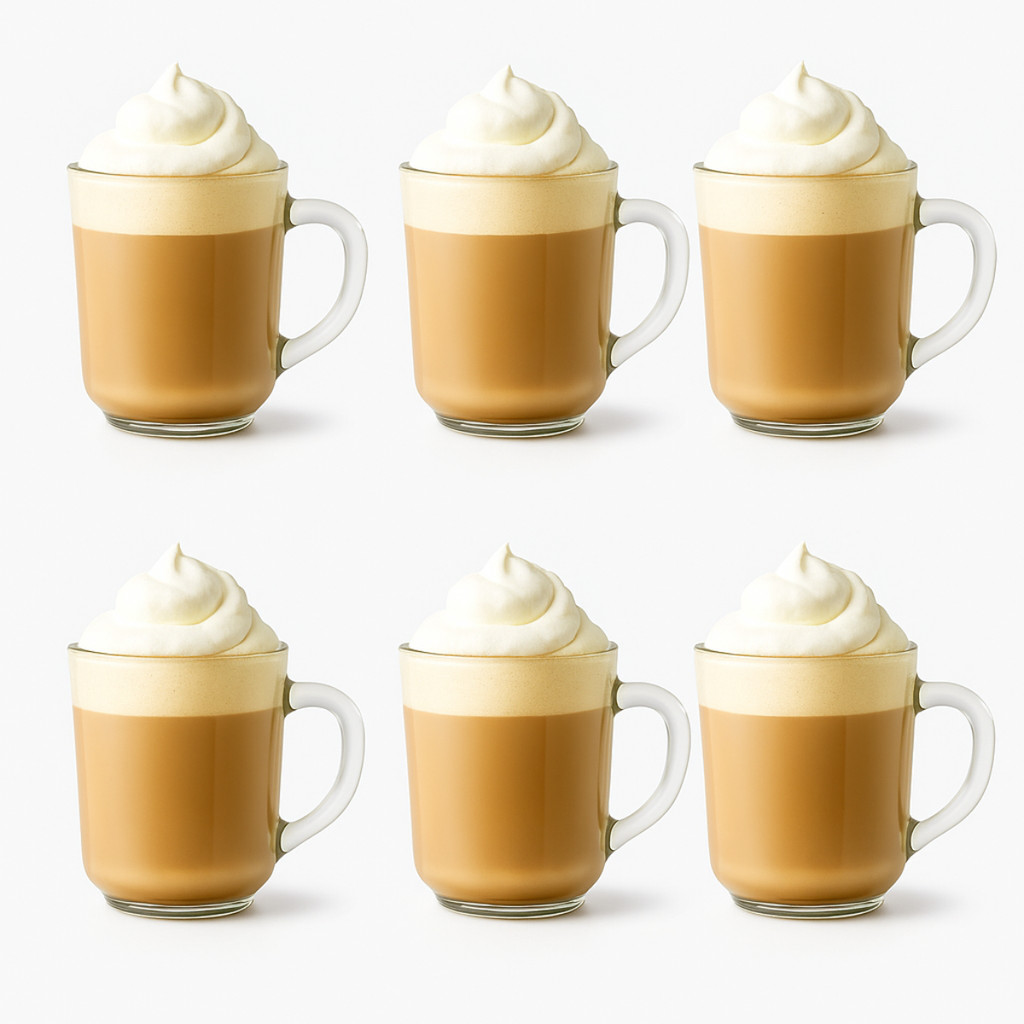 Jogo 6 Canecas De Café Chá Vidro Cristalino Transparente 250ml Cappucinno Kit Xícara Capucinno em Oferta na Shopee