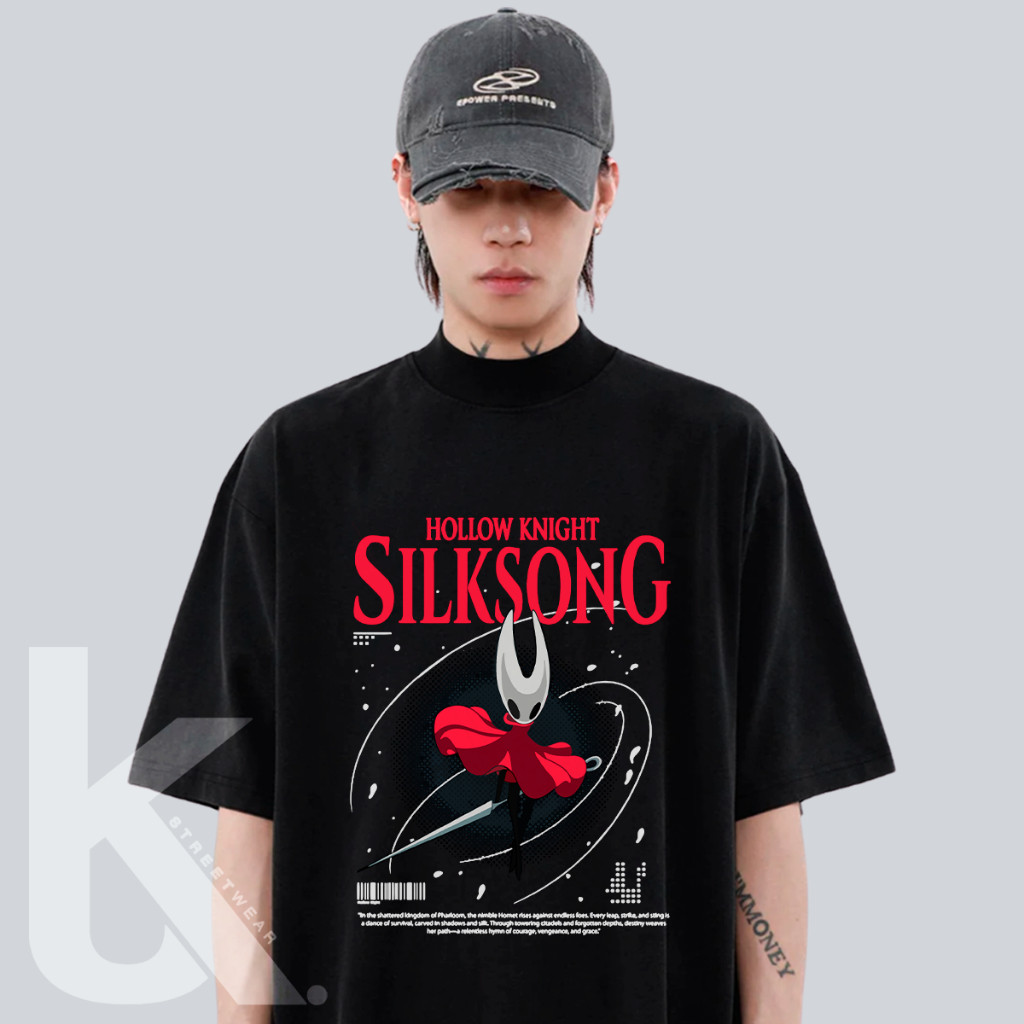 Camiseta Unissex Silksong Oversized Streetwear Hollow Knight 100% Algodão Hornet Confortável- Edição