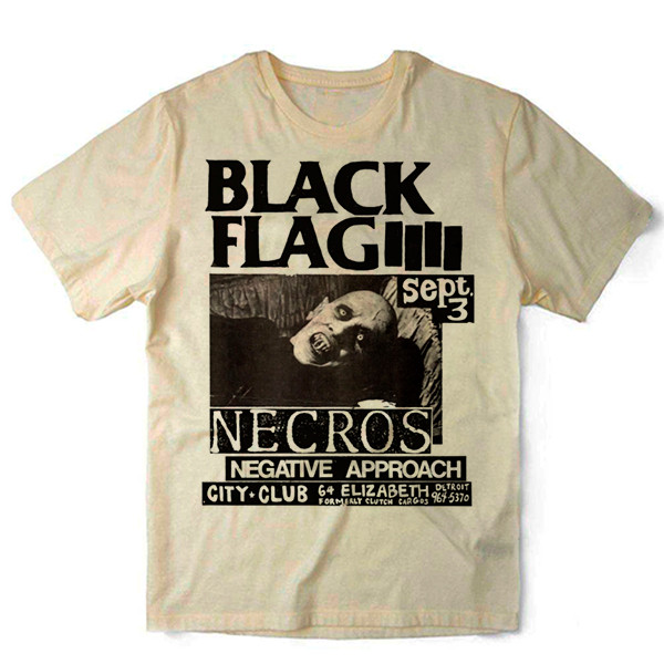 Camiseta Algodao Black Flag Banda Punk Poster Nosferatu Rock Unissex em Oferta na Shopee