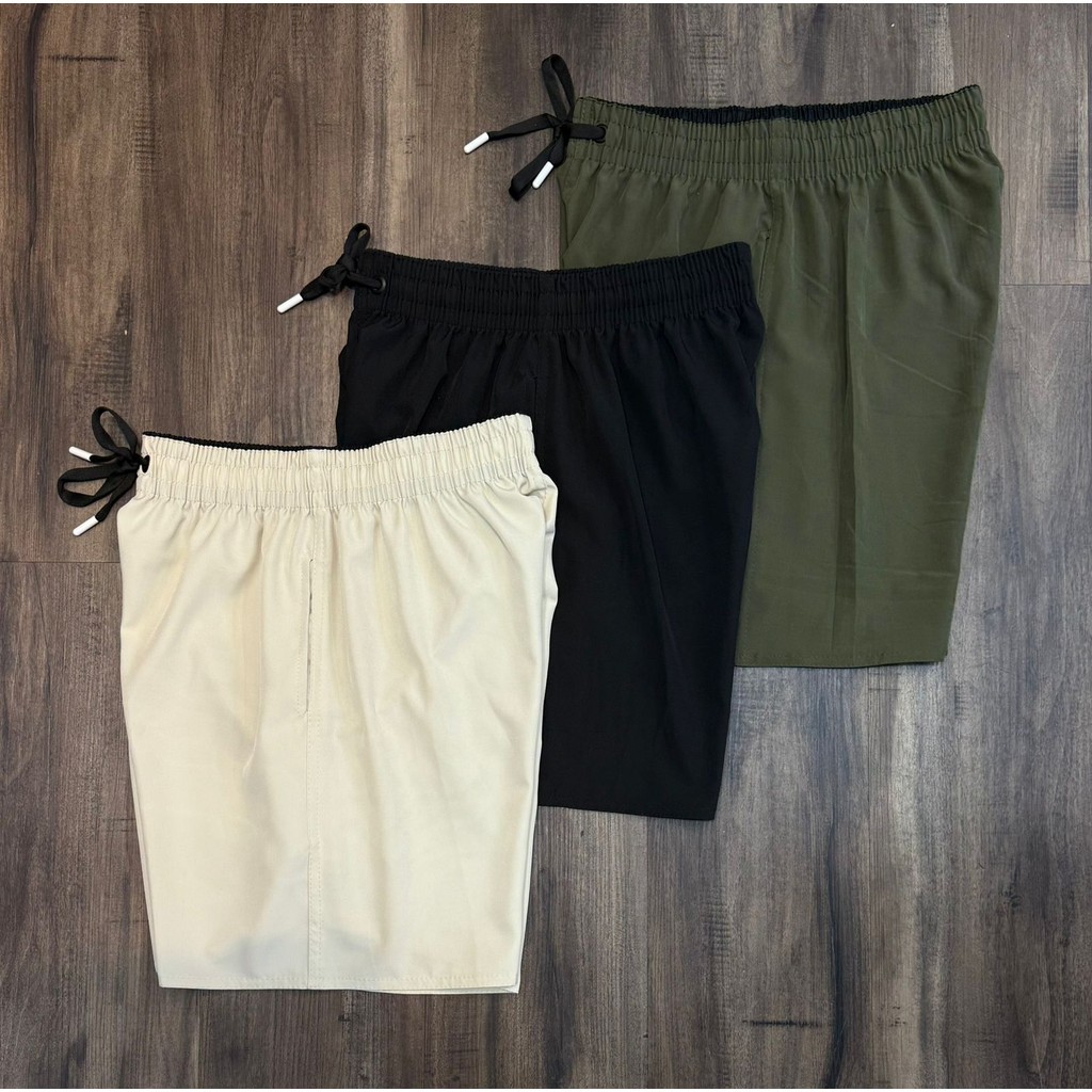 Kit 3 Shorts De Elastano de Treino Piscina Praia Corrida Bermuda Tactel Calção - Envio Imediato em Oferta na Shopee