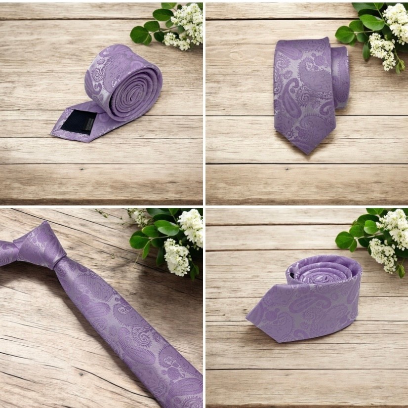 G510A-17Lilas Gravatas premium de otima qualidade para eventos e casamentos