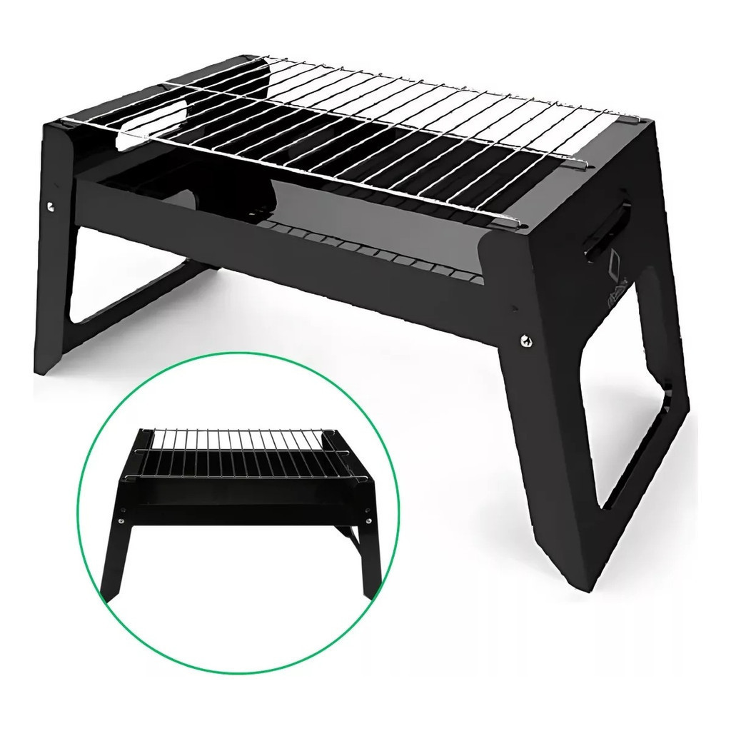 Churrasqueira Mini Portatil Carvão Maleta Dobrável Camping