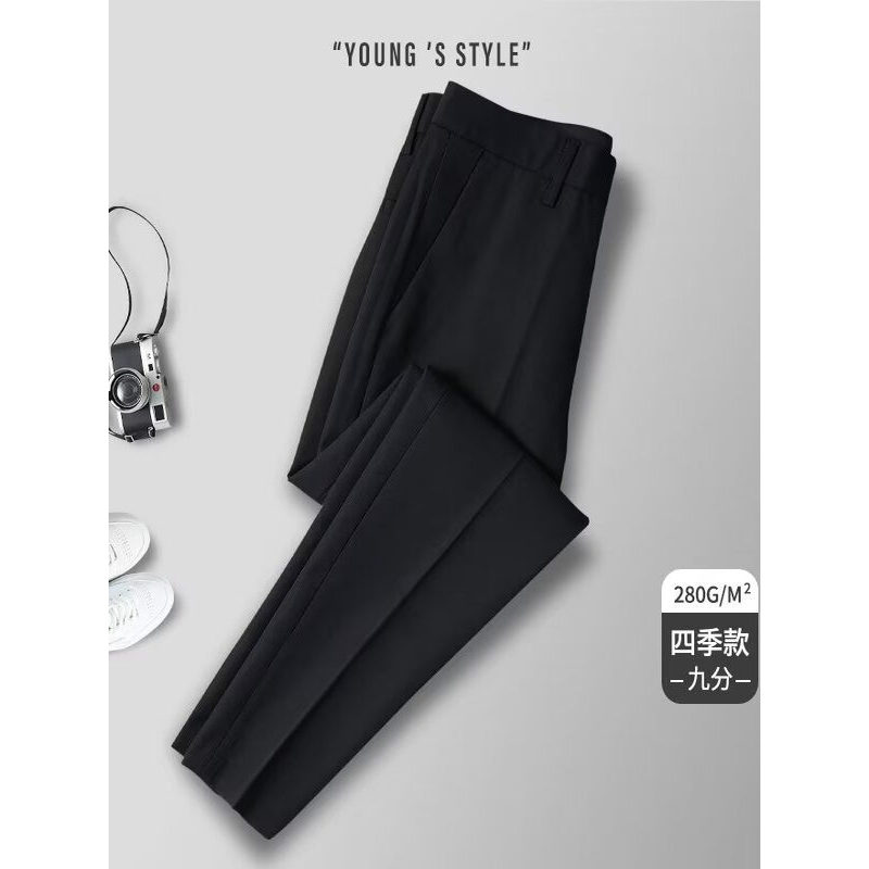 T calças masculinas roupa Formal masculina estilo fino tornozelo comprimento calças casuais calças masculinas cinza escu