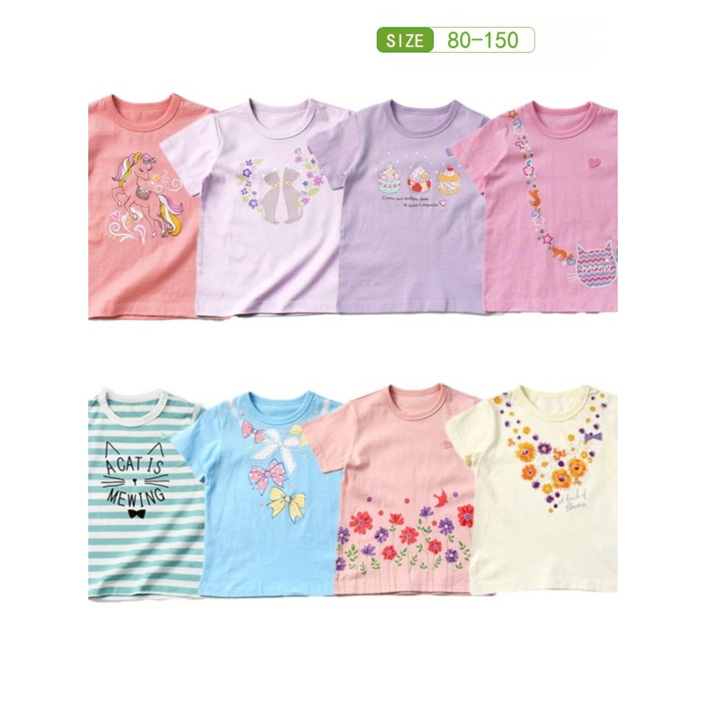 Verão meninas de manga curta camiseta puro algodão estilo ocidental bebê meia manga crianças estilo ocidental topos médi