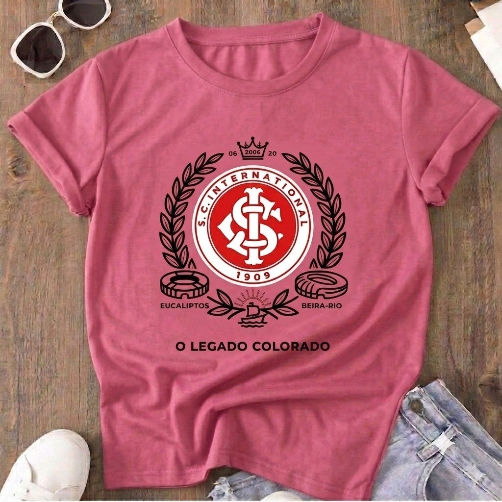 Camiseta Feminina de Time Gaucho Porto Alegre Camiseta Time Brasileiro Camisa Confortável do Colorado  Esportivo Inter