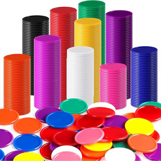Kit de 50/100 Fichas Plásticas Coloridas Sem Denominações para Jogos de Poker Profissionais, Junina e Festivais Escolare