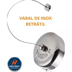 Varal Retrátil 2,85m em Aço Inox para Roupas – Instalação na Parede, Economia de Espaço, Ideal para Banheiro e APs