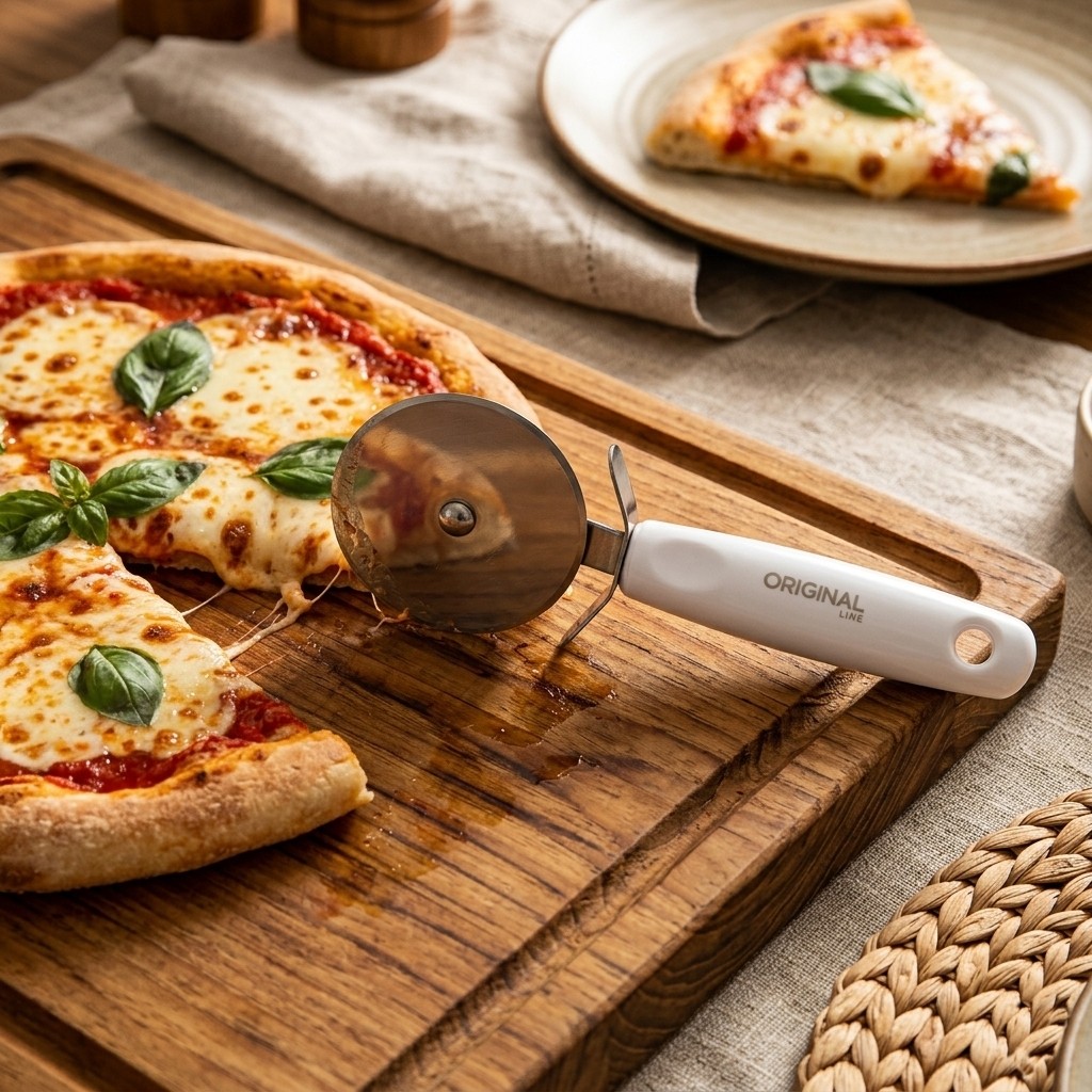 Detalhes do Cortador de Pizza Inox Premium 19,5cm Original