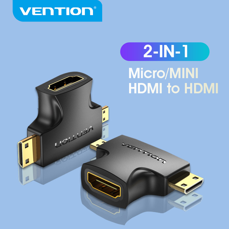 Vention 2 Em 1 Micro Mini HDMI Adaptador Câmera Projetor Conector