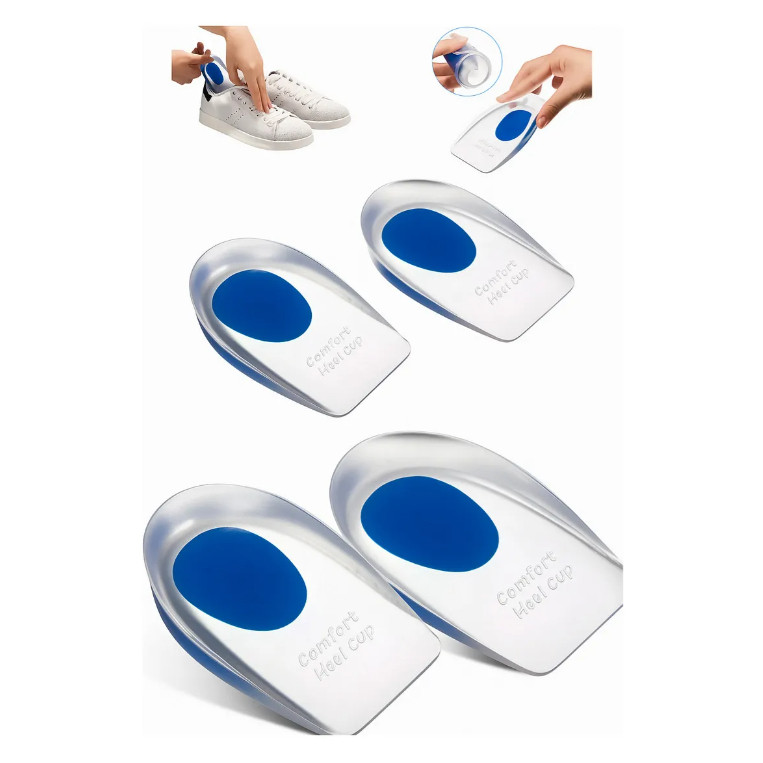 Kit 2 Pares Palmilha Gel Ortopédica Silicone Conforto Anti Impacto Alívio Dor nos Pés