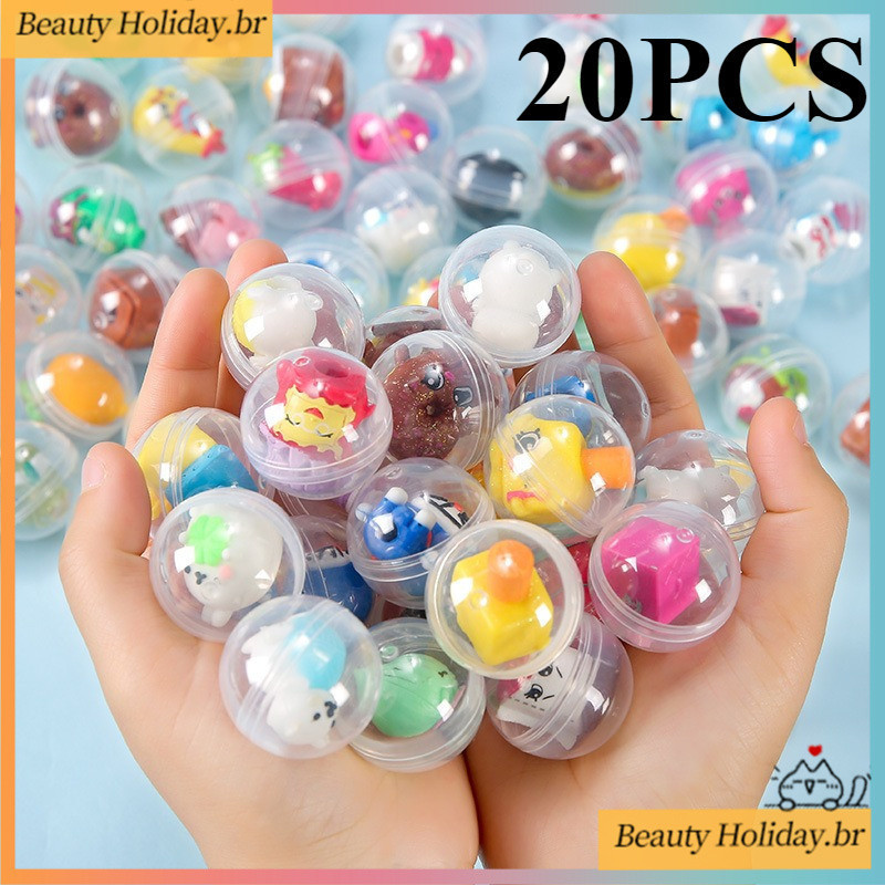 20pcs Boneca Transparente De Ovo Torcido Moeda De Brinquedo Operada No Salão De Jogo Máquina Vendor Elástico Bola
