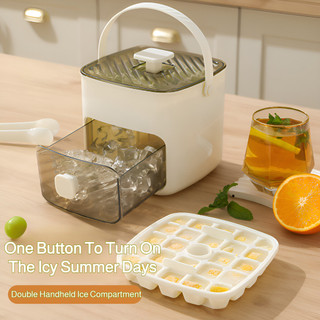 [Material Seguro] Portable Ice Cube Tray with Handle / Molde de Gelo/Bandeja de Gelo/Com Alça/Fácil de Limpar