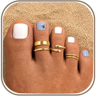 Anéis de Dedo do Pé para Mulheres, Não Oxidáveis, Banhados a Ouro 14K, Anel de Dedo do Pé Ajustável com Flor e Zircônia 