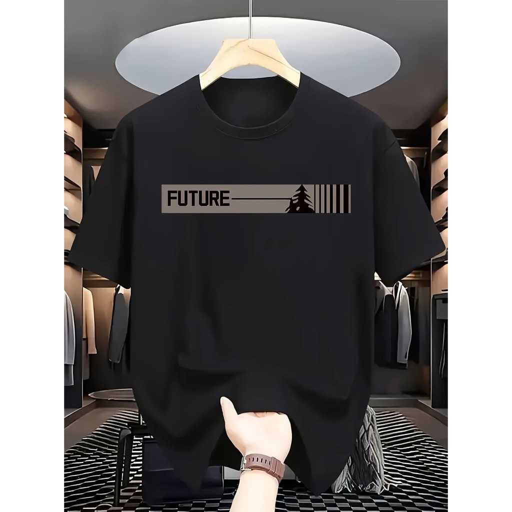 Camiseta Masculina FUTURE Casual Estampada de Manga Curta, Confortável e Versátil.