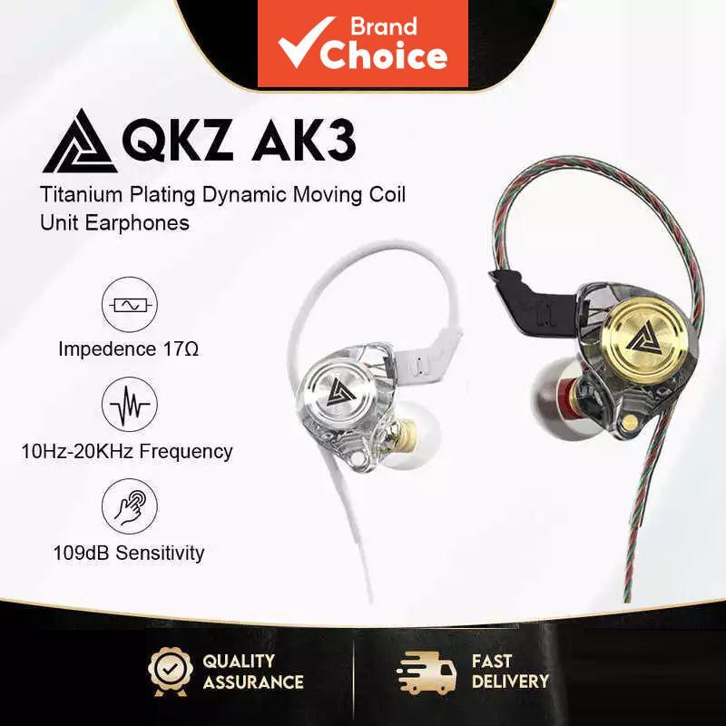 QKZ AK3 Fones De Ouvido Arquivo In-Ear Driver Dinâmico HiFi Som Estéreo Com Microfone Plugue De 3.5 Mm Fio Áudio Graves