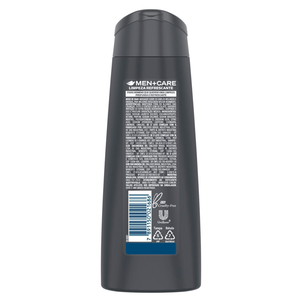 Shampoo Dove Men Care Limpeza Refrescante 400ml