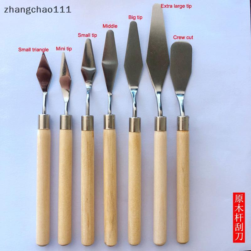 [Z] 7 Pçs/Set Facas De Pintura A Óleo De Aço Inoxidável Artista Artesanato Espátula Faca De Paleta Mistura Raspador Ferr