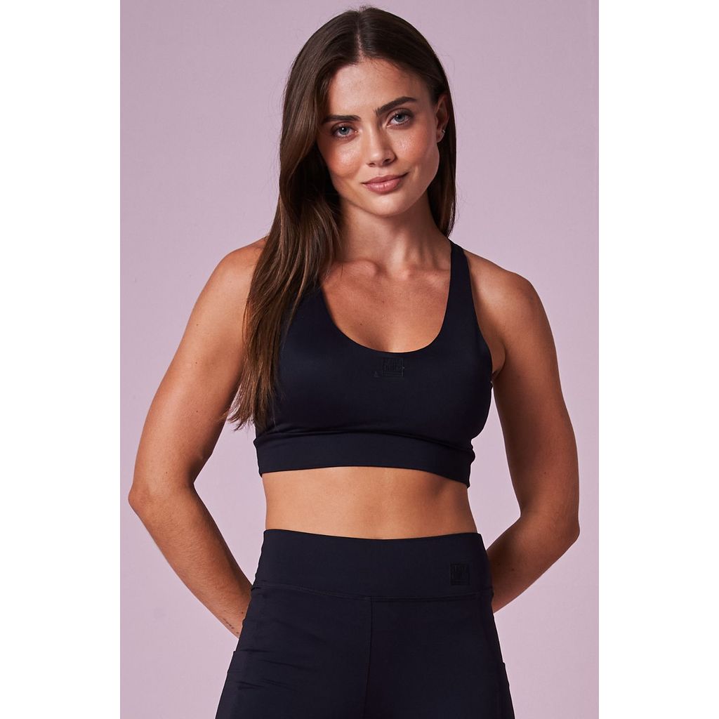 Top Feminino em Poliamida Fashion Fitness Planet Girls Preto