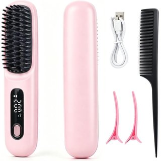 GoBrush-Pro, Escova Alisadora de Cabelo Sem Fio, Recarregável, Portátil, Anti-Frizz, Iônica, Aquecimento Rápido MCH em 2