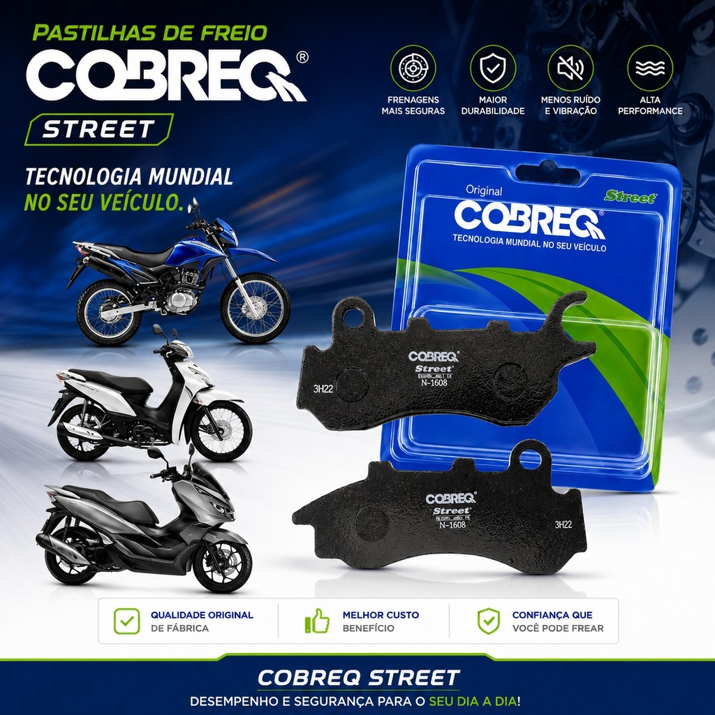 Pastilha Freio Honda Biz 125i CBS 2019 até 2024 Cobreq