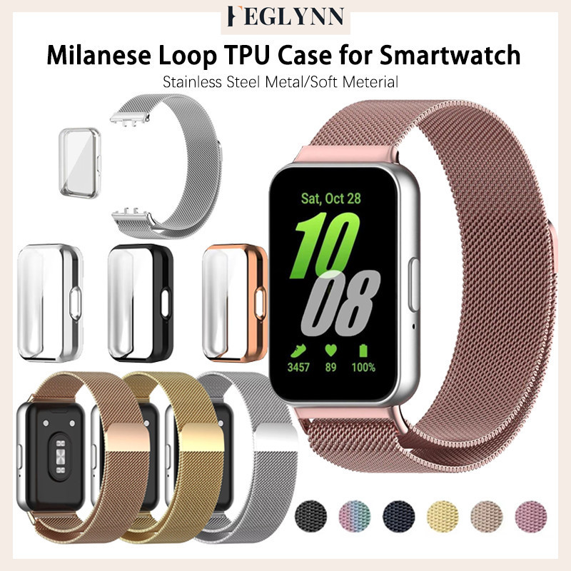 Pulseira De Metal Aço Capinha Capa Magnético Milanesa TPU Para Relógio Smartwat