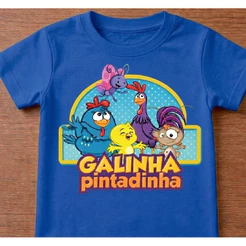 Camiseta Camisa Infantil Galinha Pintadinha 100% Algodão Premium Festa Aniversário Unissex