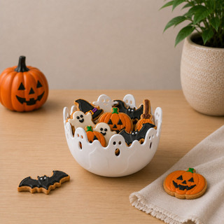 Tigela Halloween Fantasma Porta Doces Porta Balas Decorativa Festa Temática
