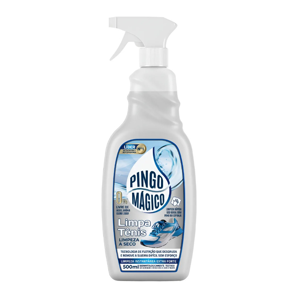 Pingo Mágico 500 Ml Limpa Tênis Lavagem A Seco Remove Mancha