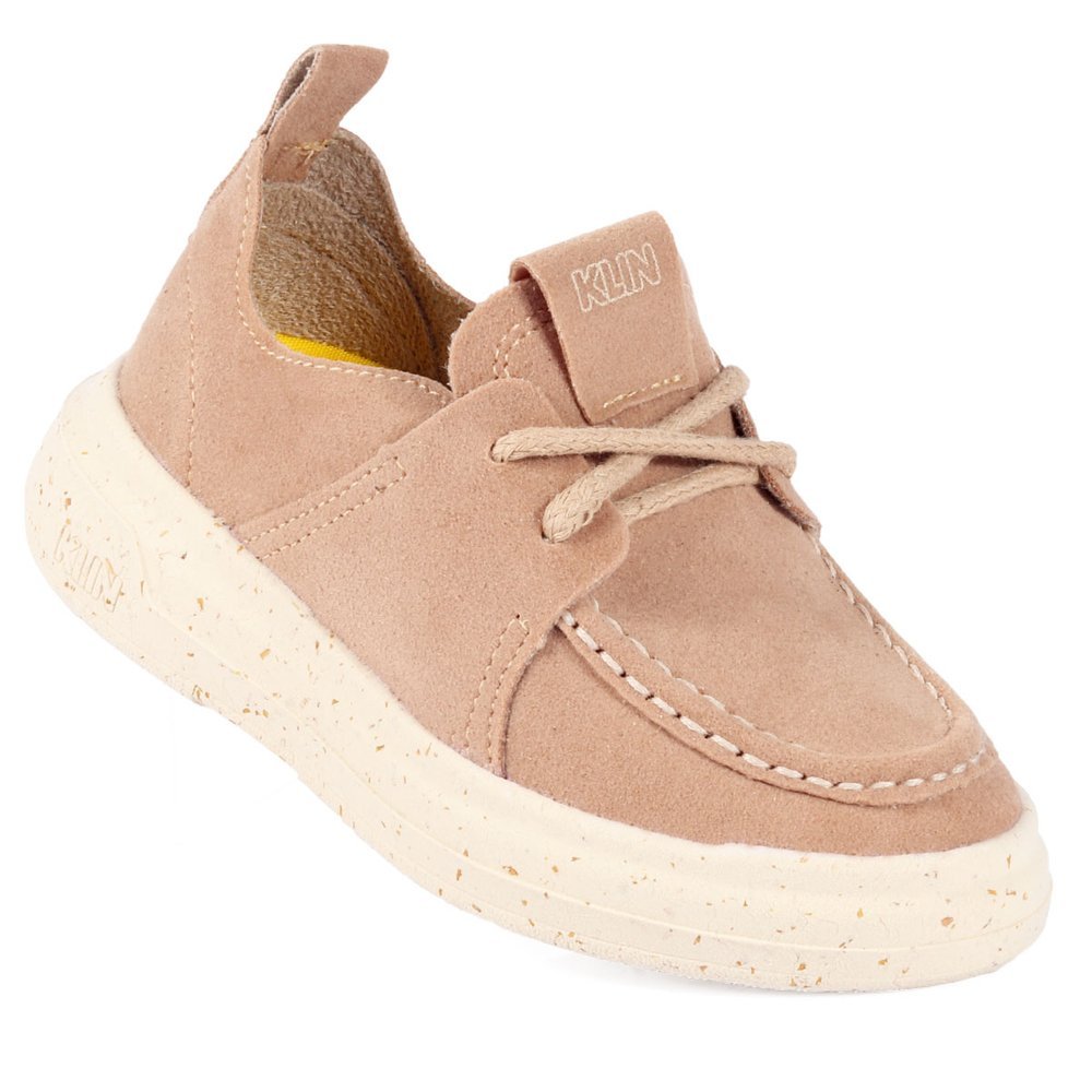 Tênis Infantil Masculino Mocassim Klin Capri Mini Anatômico Elegante Social Original Bege