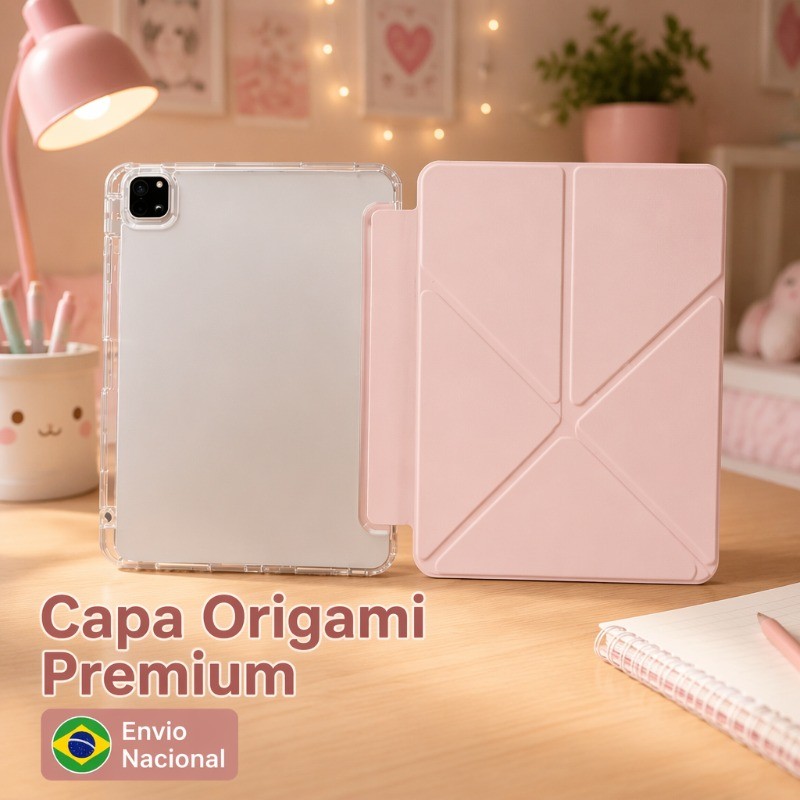 MARCONIC Capa Origami para iPad 10 Air 11 M2 M3 Pro 11 Polegadas Suporte Multi-ângulo Magnética Cristalina Transparente