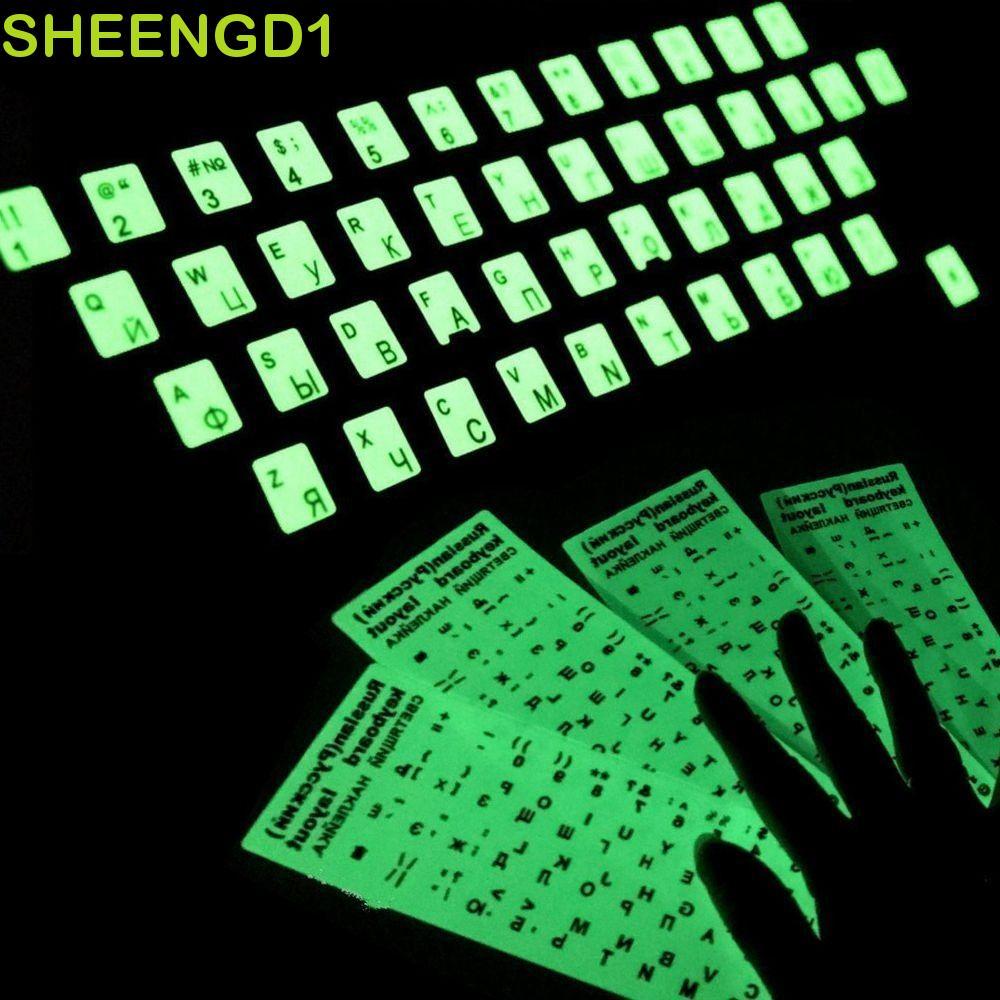 SHEENGD1 Adesivos Luminosos Para Teclado , Vários Idiomas , Japonês , Tailandês , Russo , Coreano , Árabe , Layout De Bo