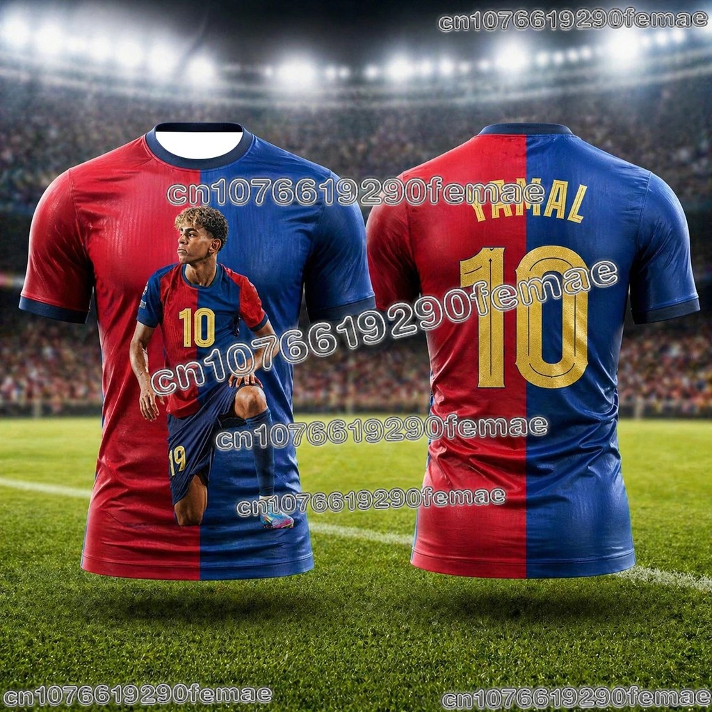 A Camiseta Esportiva Infantil Estampada Em 3D De Verão Estilo Yamal É Solta E Confortável , Adequada Para Uso Diário