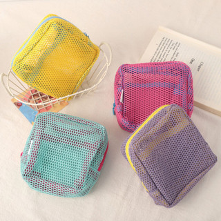 Bolsa De Maquiagem Dopamina Color Mesh Organizador De Viagem De Grande Capacidade , Perfe…